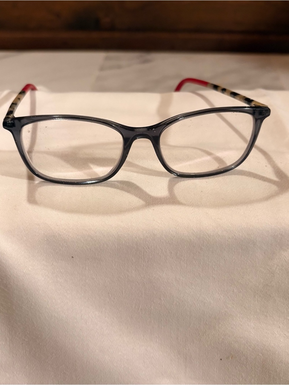 Gray Clear Frame Women's Reading Glasses with Pink Accents
